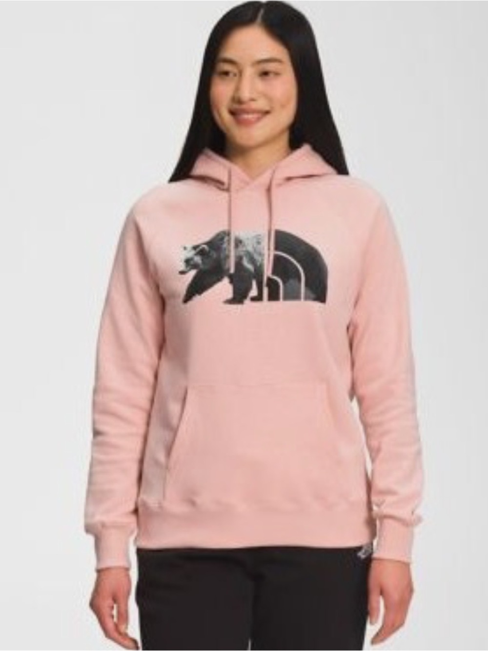 Women’s North face bear hoodie light pink